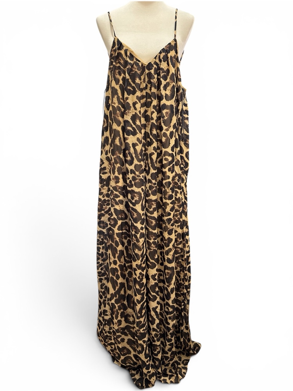 Leopard Print Slip Jumpsuit with Spaghetti Straps #453